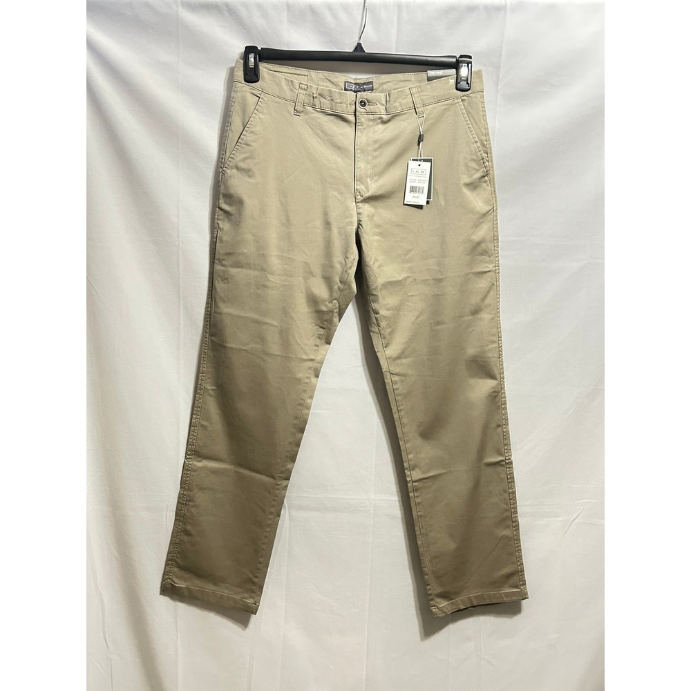 NWT Ike Behar Mens Khaki Stretch Chino 34x32 Pants Flat Front Casual Dress‎ $120